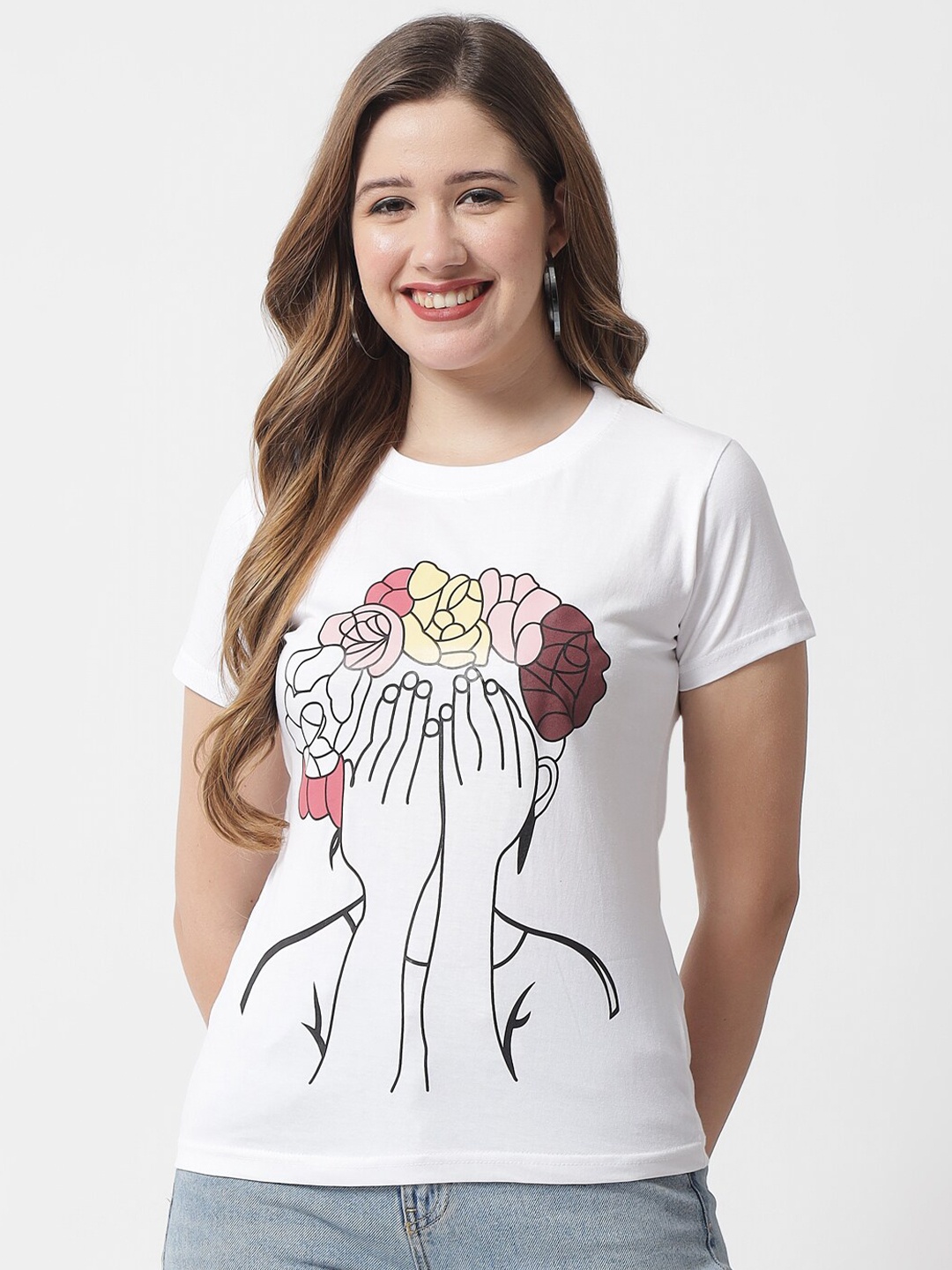 

The Dry State Women White Printed T-shirt