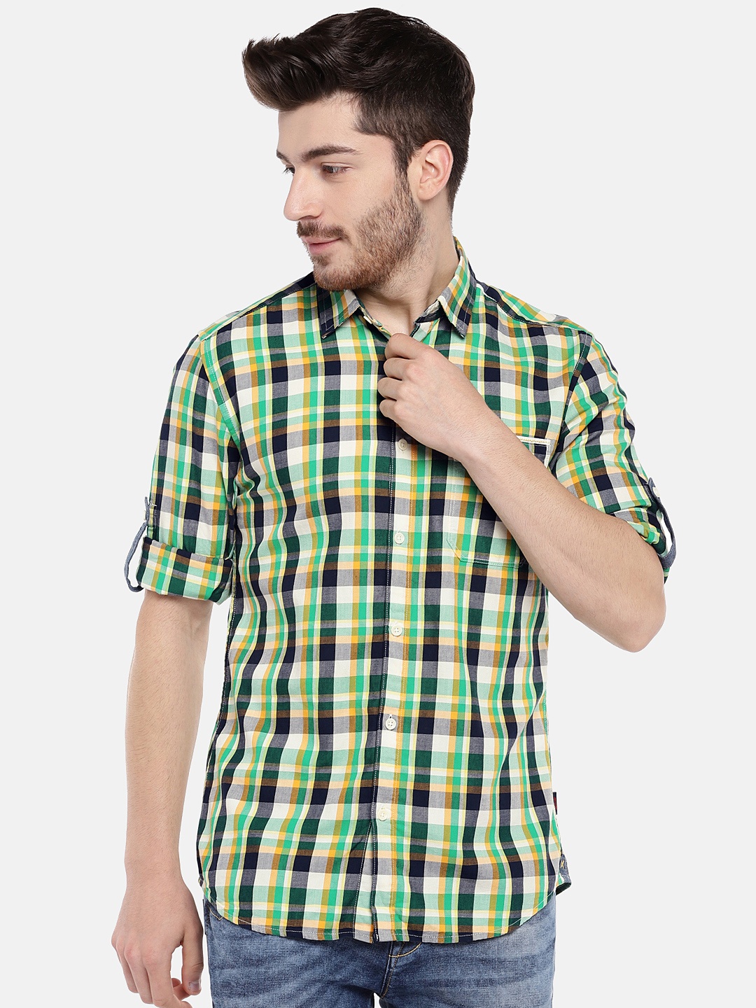 

Jack & Jones Men Multicolour Slim Fit Checked Casual Shirt, Multi