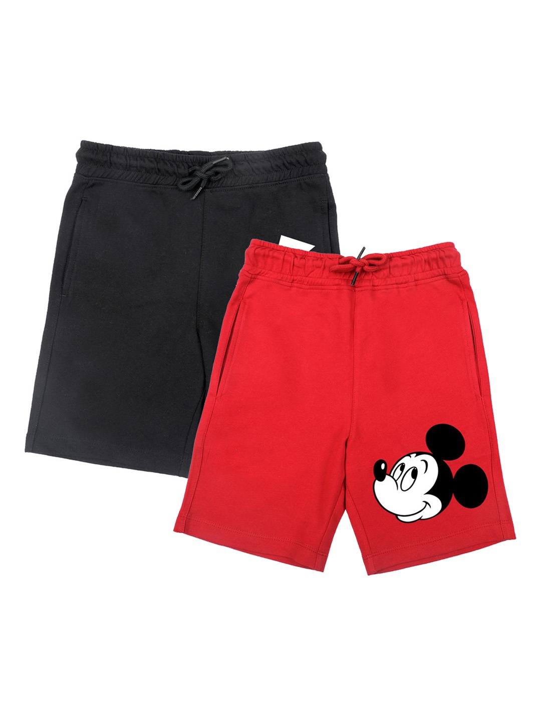 

Disney by Wear Your Mind Boys Set Of 2 Black & Red Printed Mickey Mouse Shorts