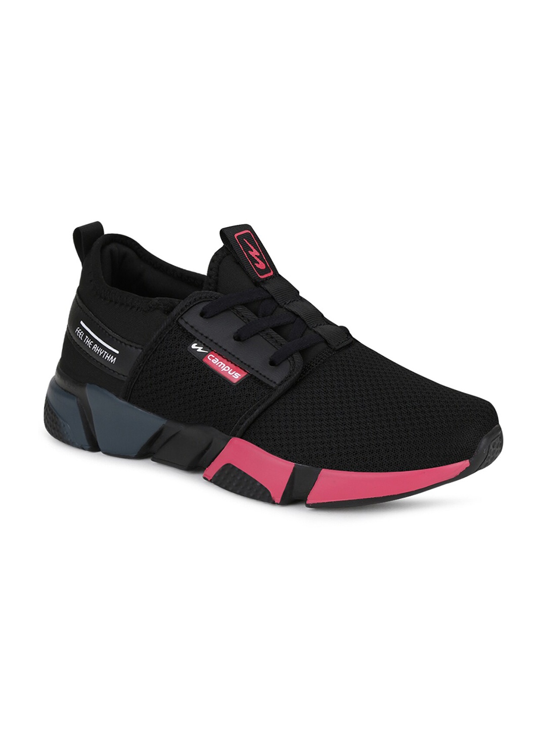 

Campus Women Black Mesh Running Shoes