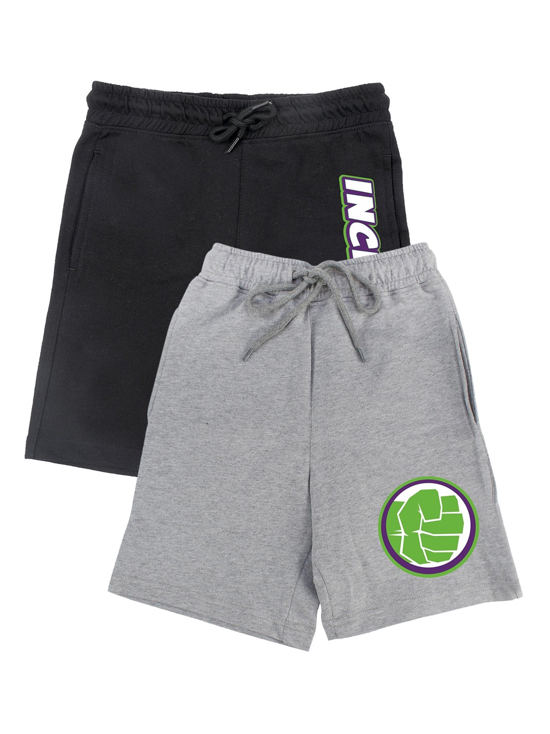 

Marvel by Wear Your Mind Boys Pack Of 2 Hulk Shorts, Grey