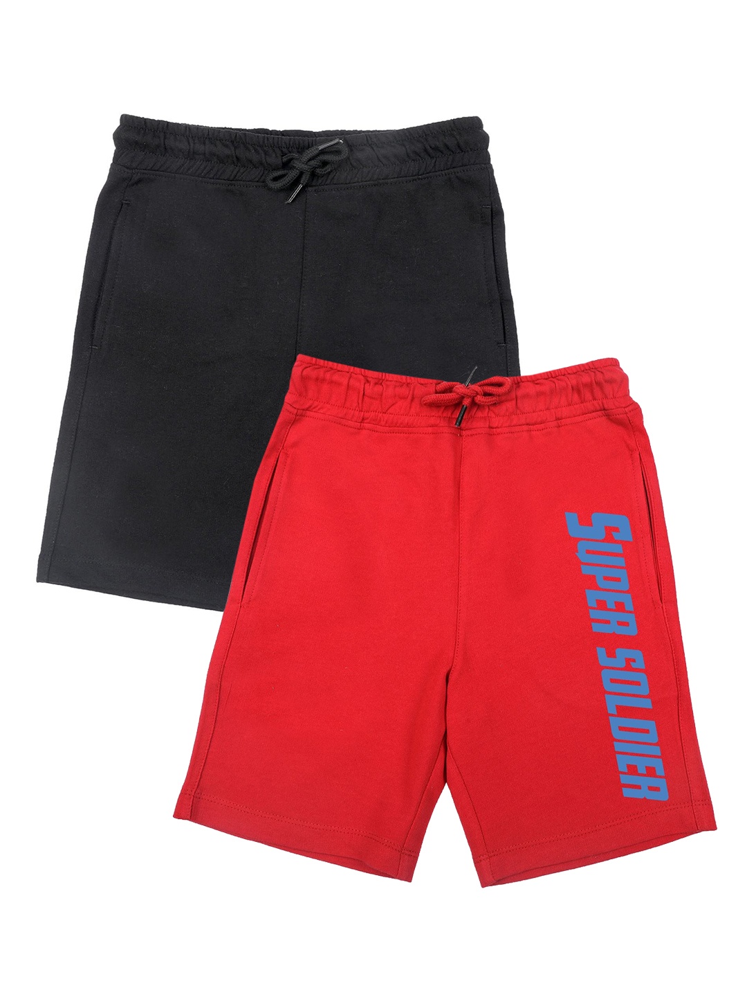 

Marvel by Wear Your Mind Boys Black & Red Printed Cotton Shorts