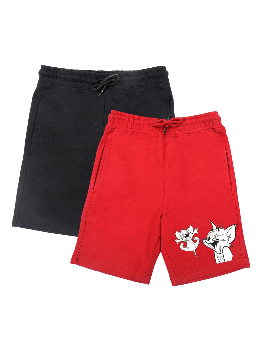 

Tom & Jerry by Wear Your Mind Boys Pack of 2 Red & Black Printed Tom & Jerry Shorts