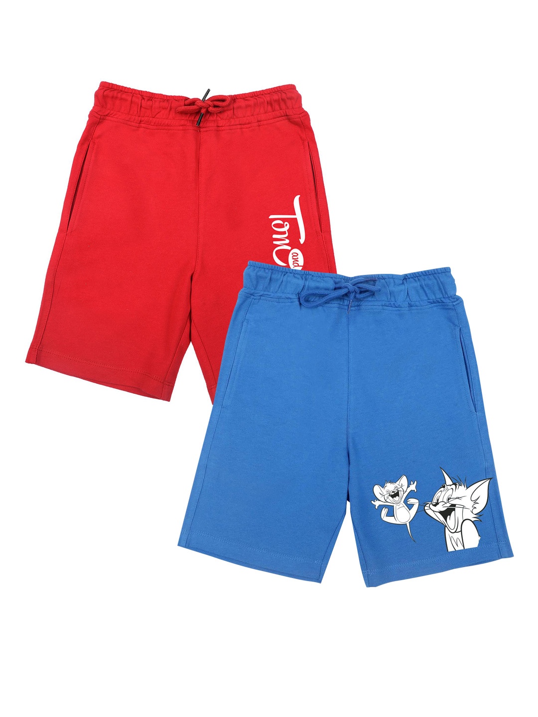 

Tom & Jerry by Wear Your Mind Boys Pack of 2 Blue & Red Tom & Jerry Shorts