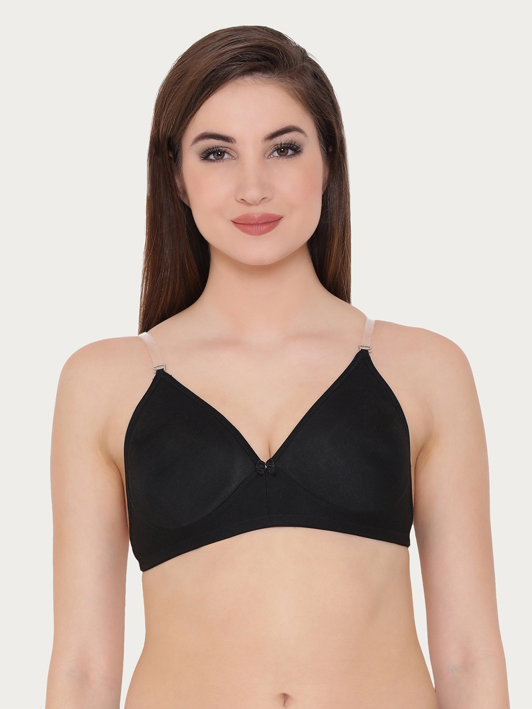 

Clovia Cotton Bra With Transparent Straps & Back - Black