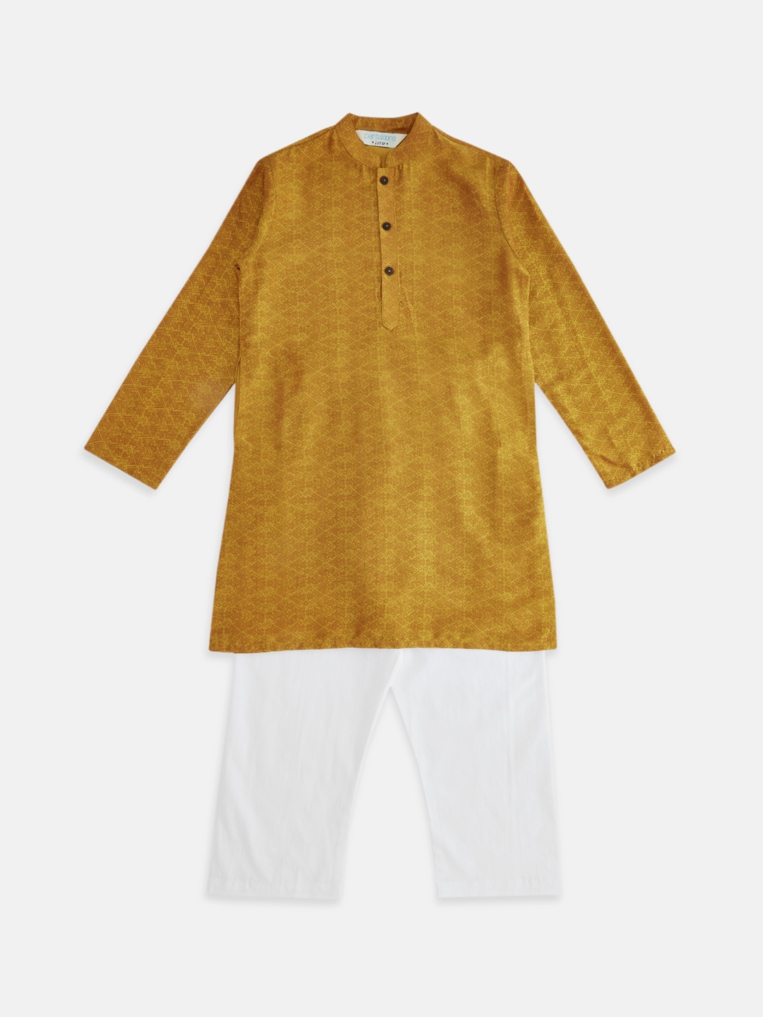

indus route by Pantaloons Boys Mustard Yellow Kurta with Pyjamas