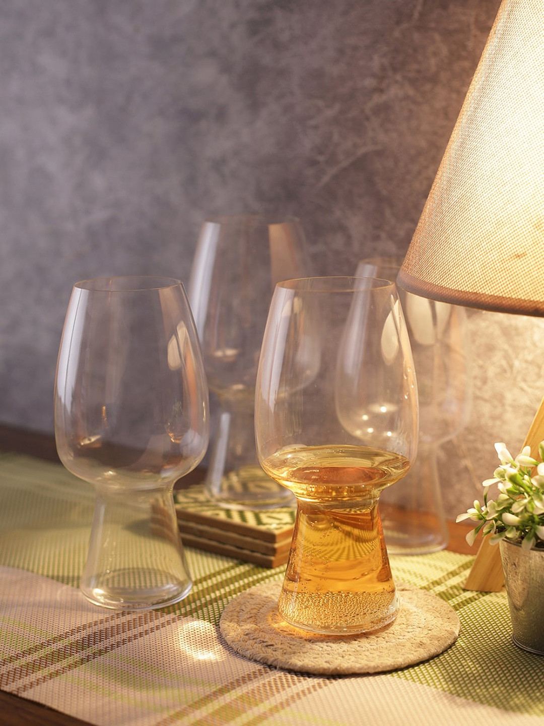 

Spiegelau Set Of 4 Transparent Solid Beer Glasses