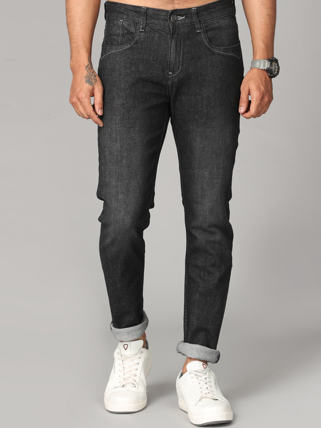 

Jean Cafe Men Black Jean Slim Fit Light Fade Jeans