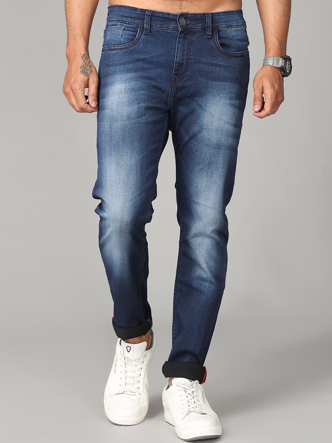 

Jean Cafe Men Blue Jean Slim Fit Heavy Fade Jeans