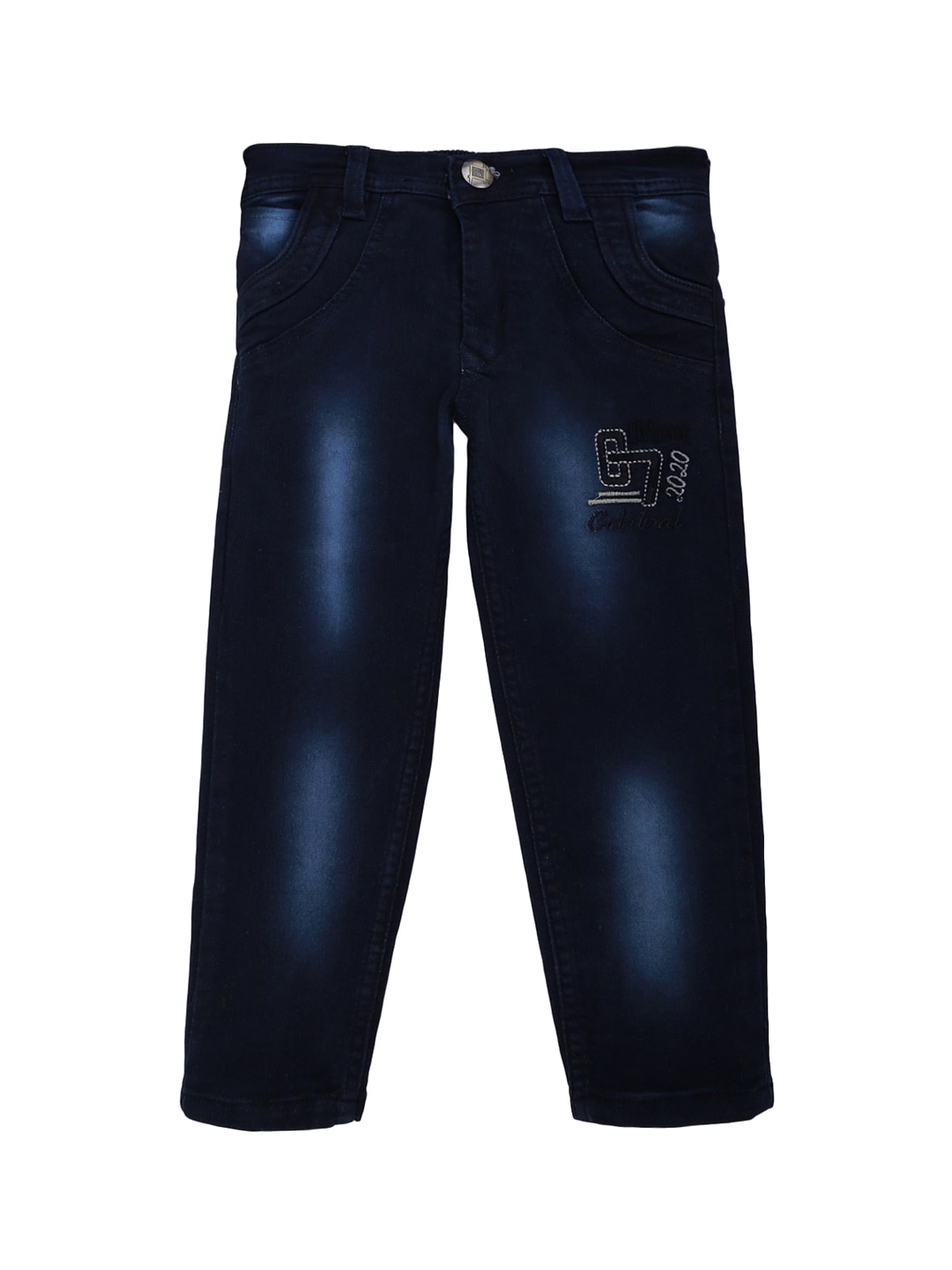 

V-Mart Boys Blue Heavy Fade Applique Jeans