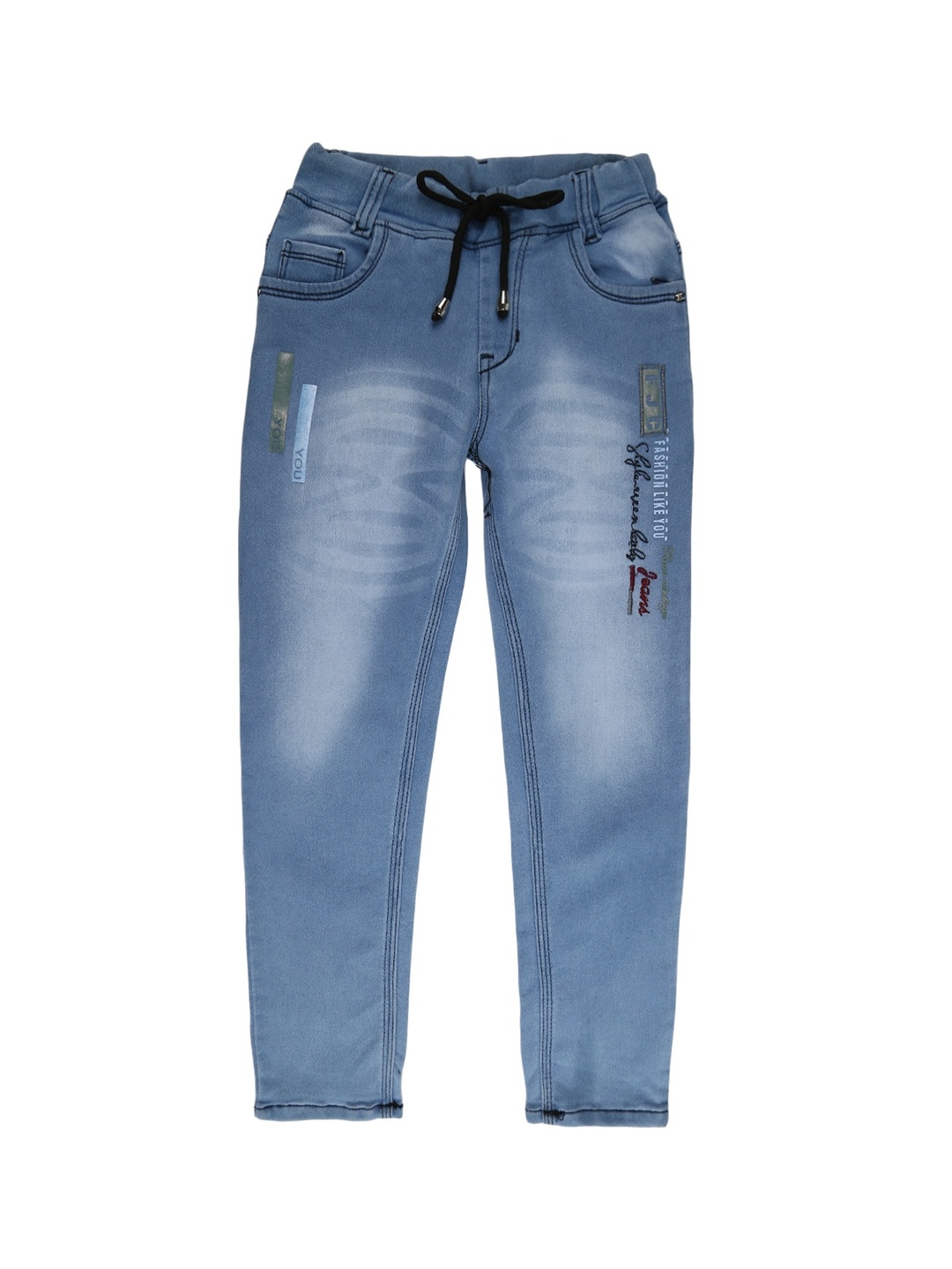 

V-Mart Boys Blue Mildly Distressed Heavy Fade Medium Waist Jeans