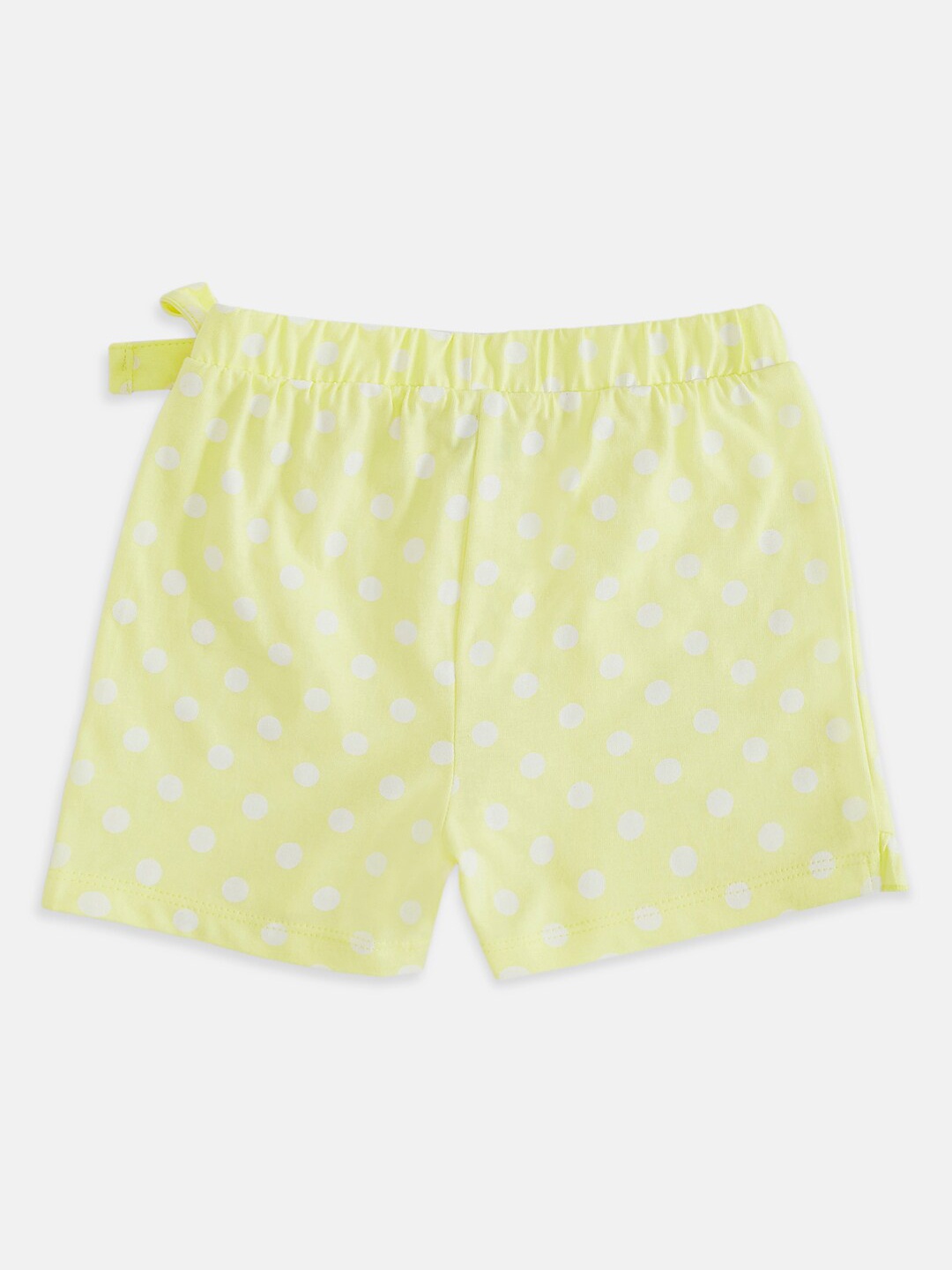 

Pantaloons Junior Girls Yellow & White Printed Pure Cotton Flared Knee-Length Skort