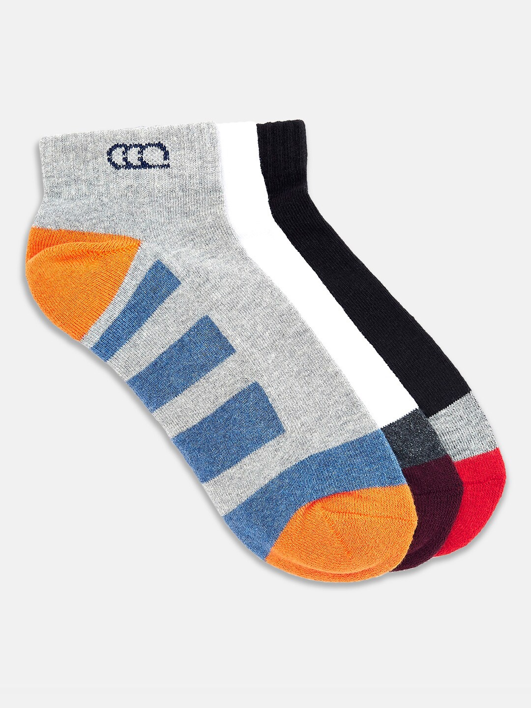 

Ajile by Pantaloons Men Multicoloured Pack Of 3 Patterned Ankle-Length Socks, Black