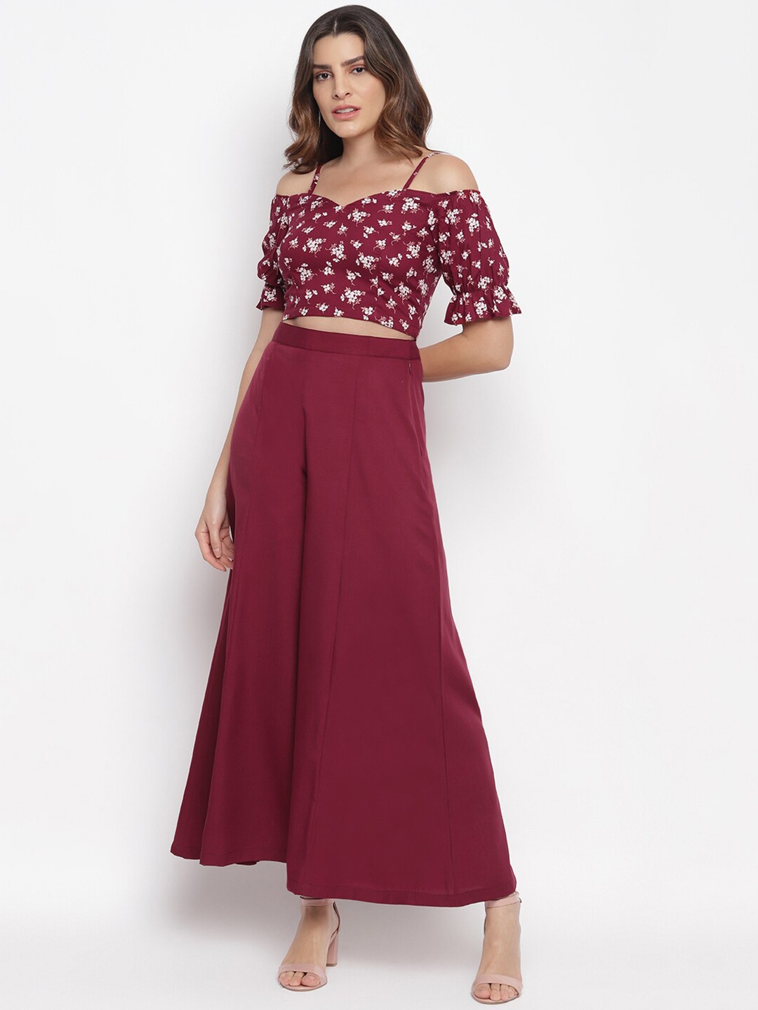 

Lagashi Women Maroon & White Printed Co-ords Set