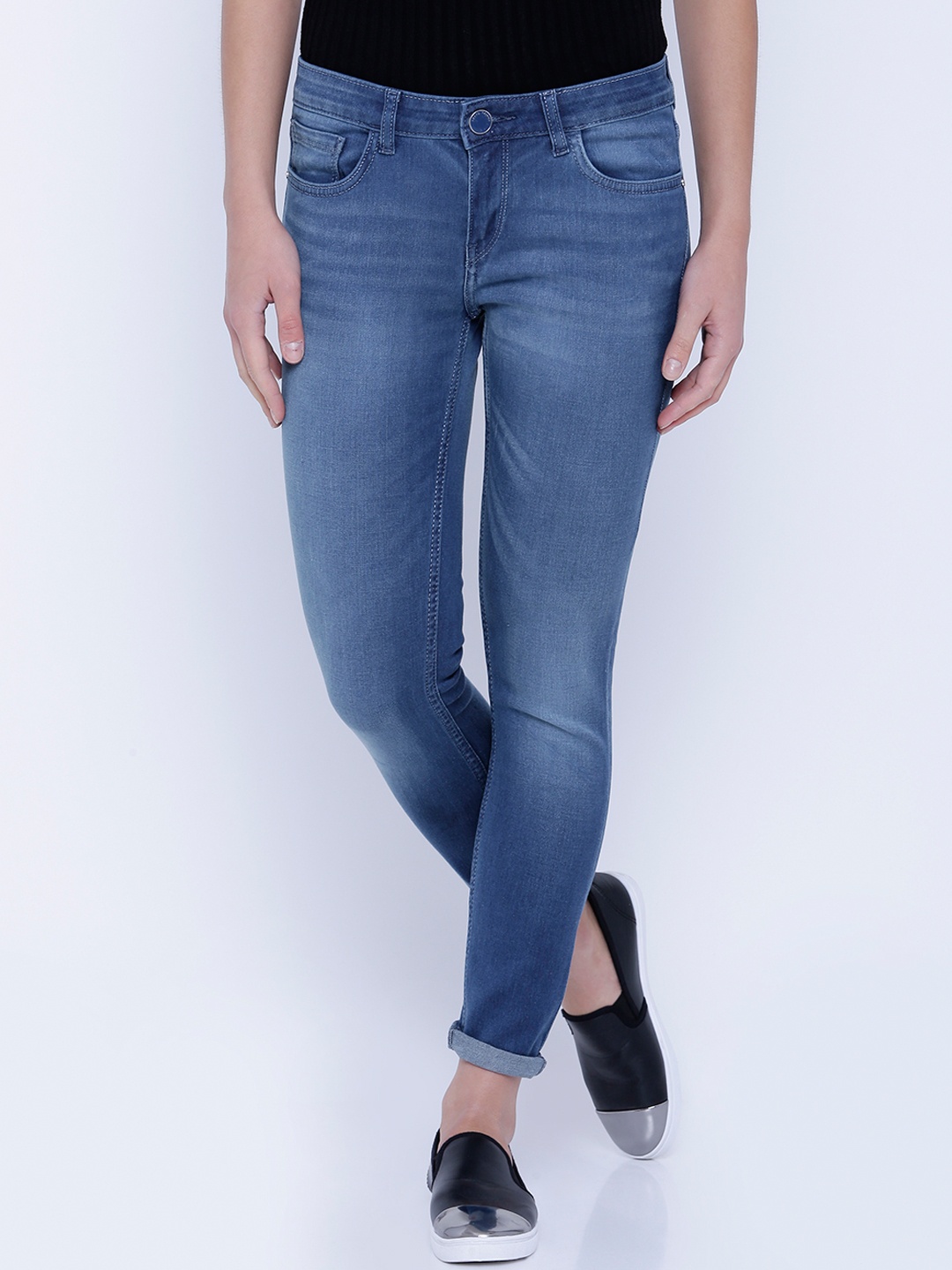 

Tokyo Talkies Women Blue Skinny Fit Mid-Rise Clean Look Jeans