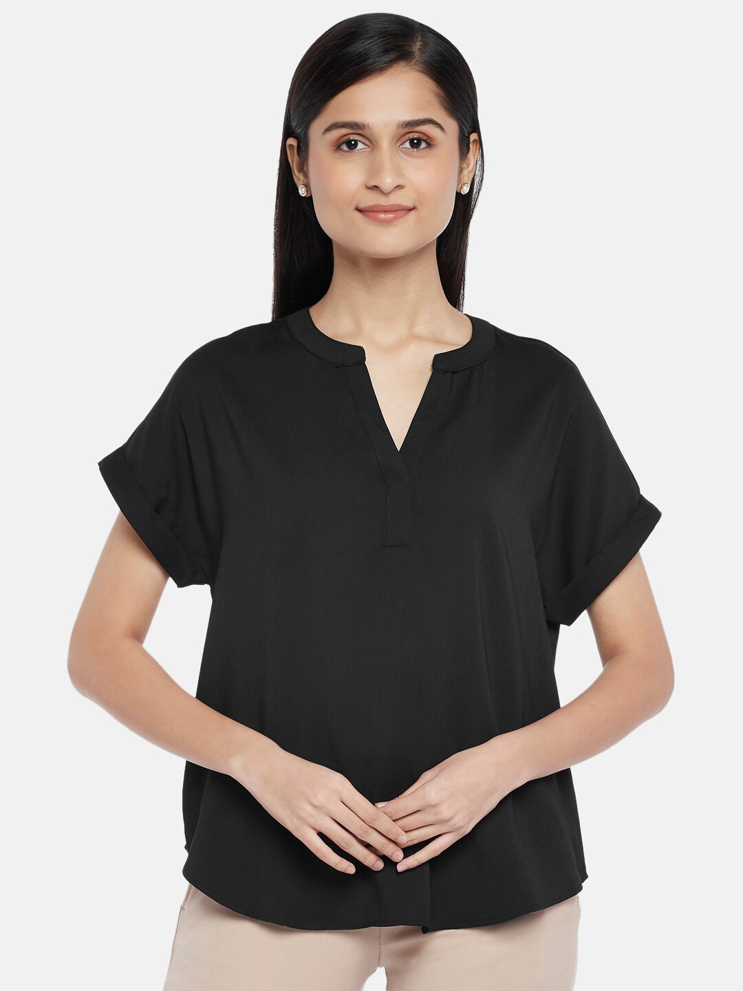 

Annabelle by Pantaloons Black Extended Sleeves Top
