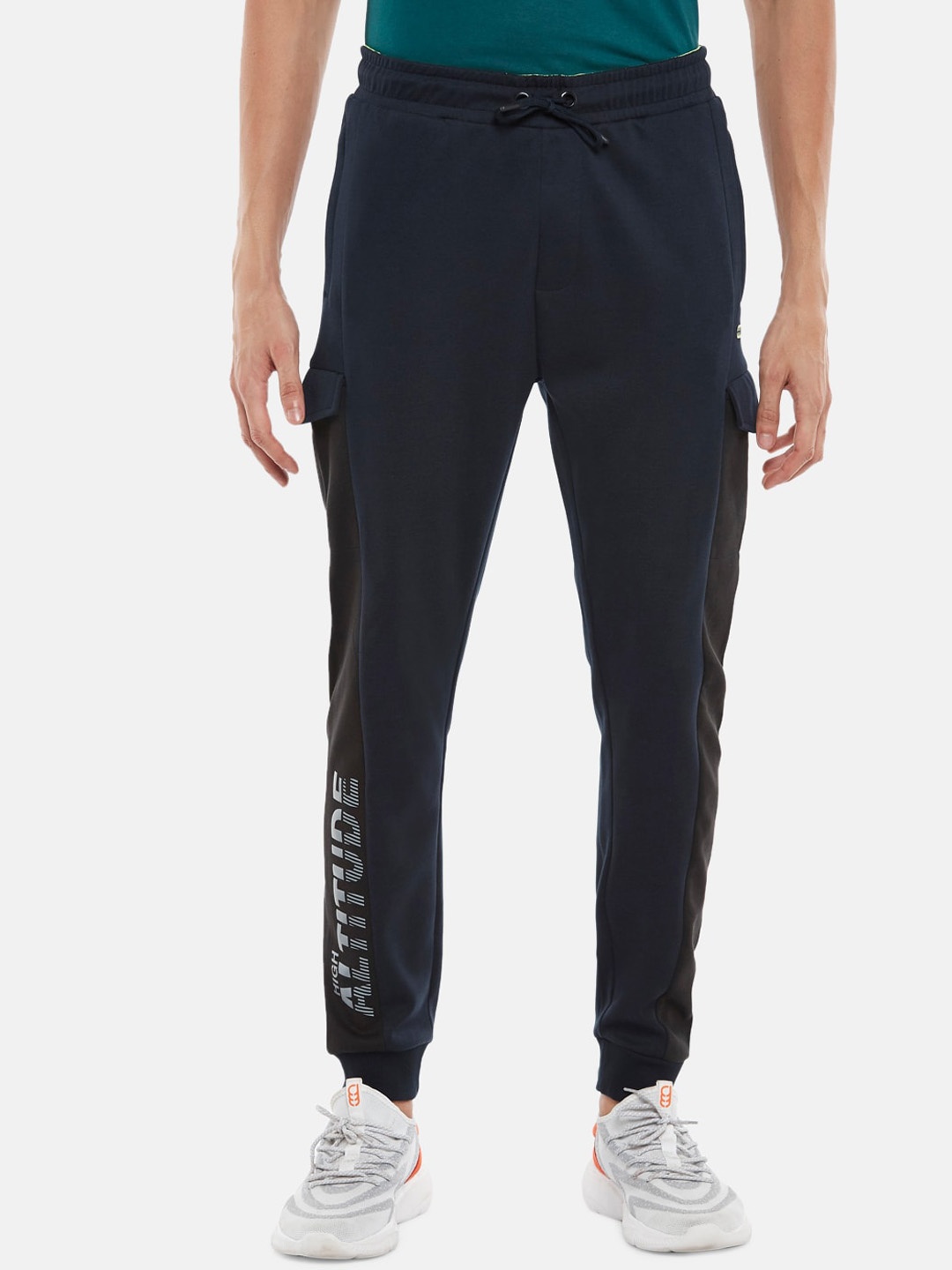 

Ajile by Pantaloons Men Navy Blue Solid Slim-Fit Pure Cotton Joggers