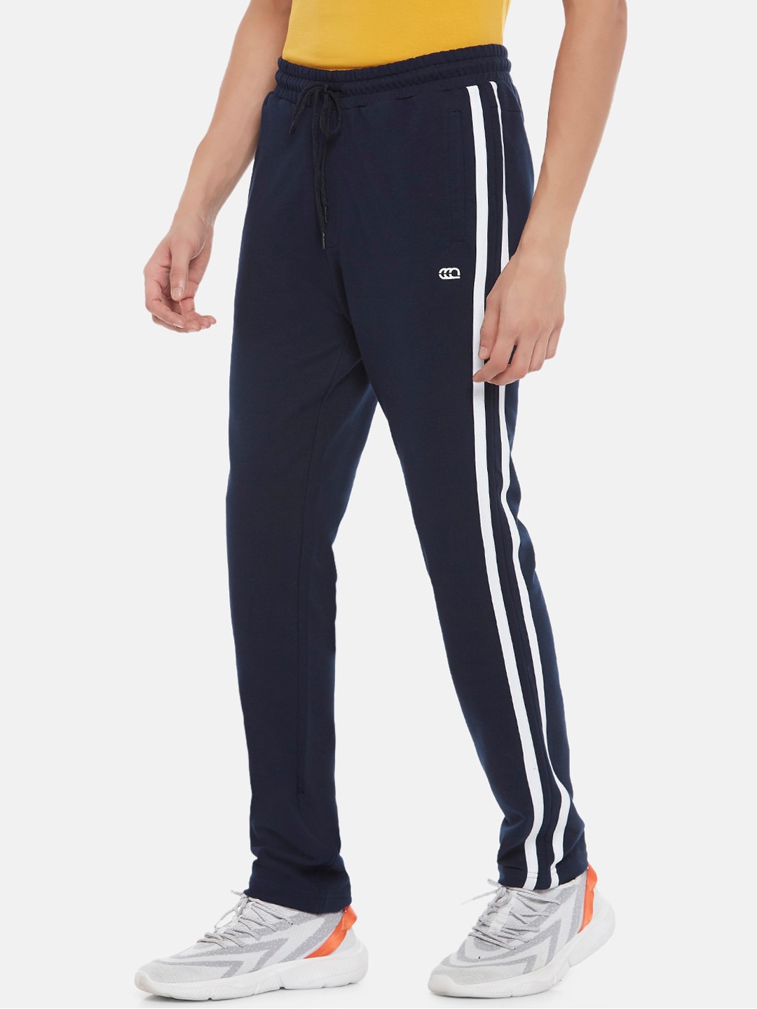 

Ajile by Pantaloons Men Navy Blue Solid Slim Fit Pure Cotton Track Pants