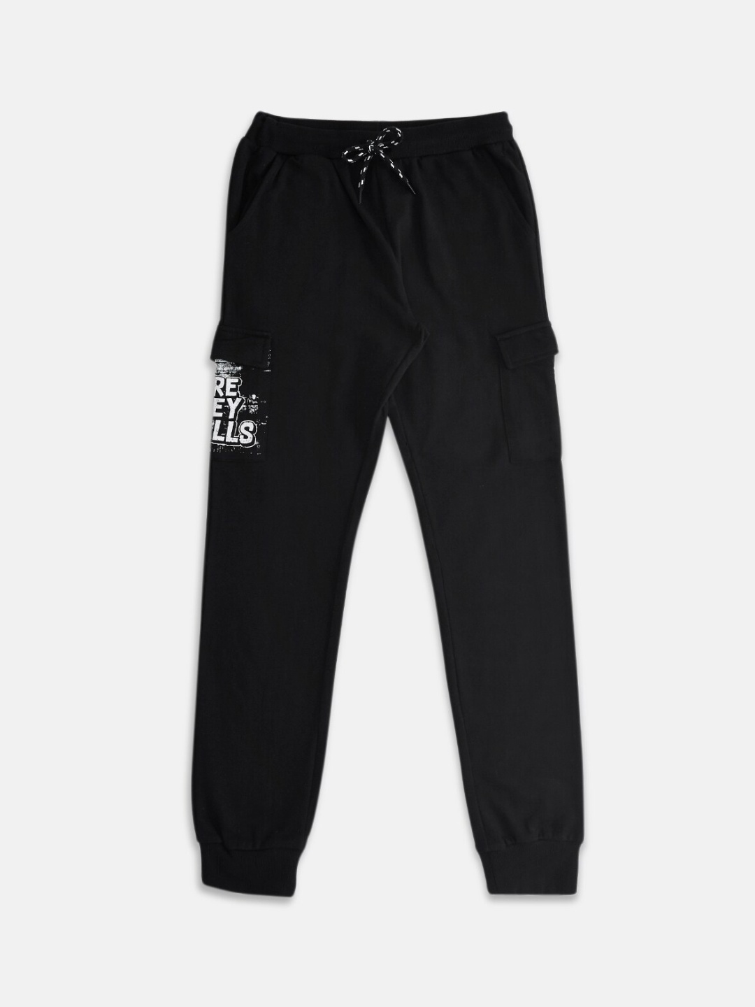 

Pantaloons Junior Boys Black Solid Pure Cotton Track Pant
