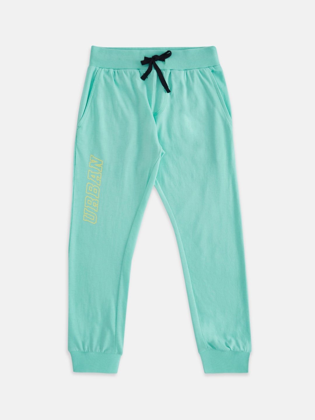 

Pantaloons Junior Boys Green Solid Pure Cotton Track Pants