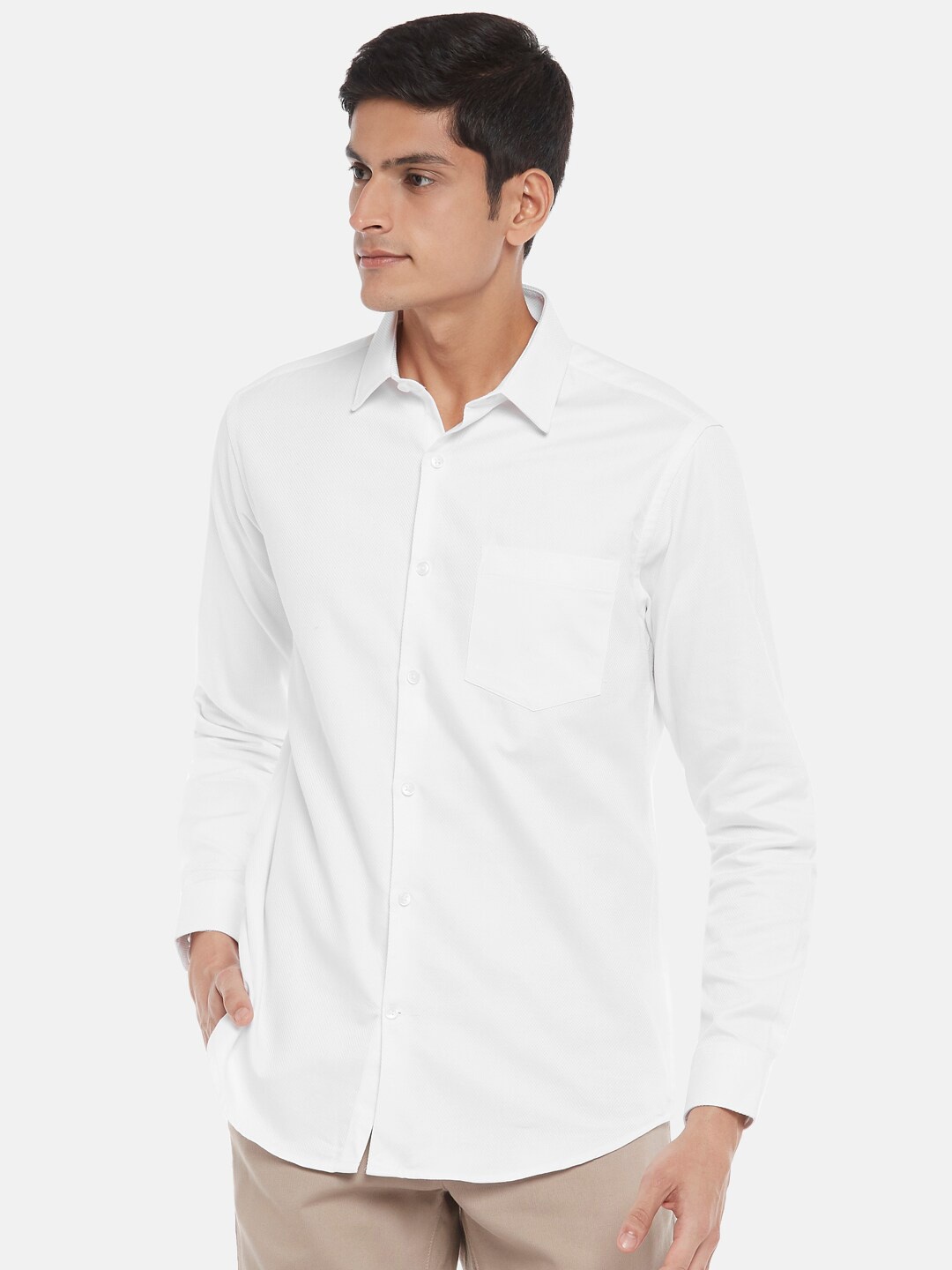 

BYFORD by Pantaloons Men White Slim Fit Shirt