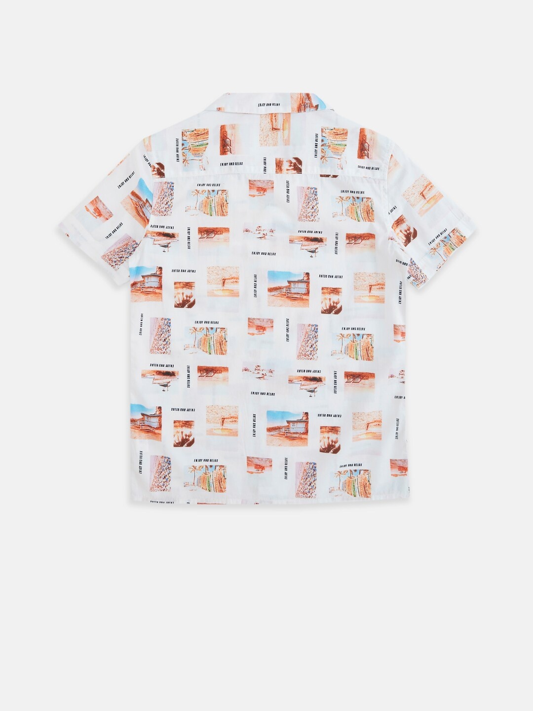 

Pantaloons Junior Boys Cream-Coloured Printed Casual Shirt