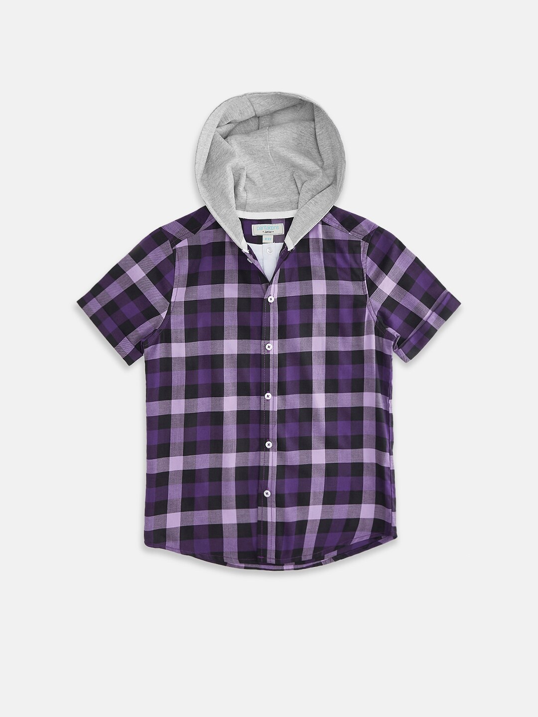 

Pantaloons Junior Boys Purple Tartan Checked Cotton Casual Shirt