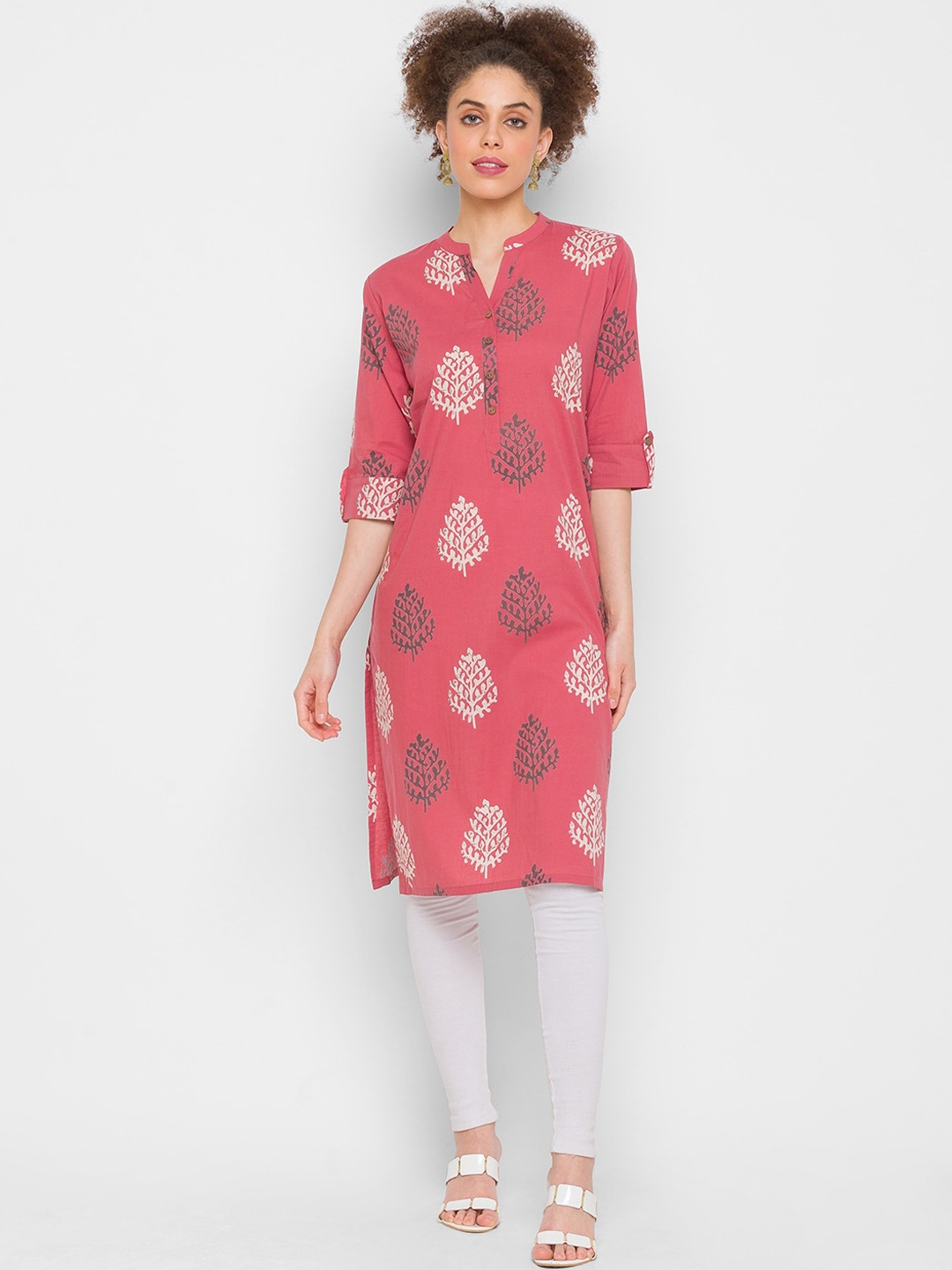 

ZOLA Women Pink Ethnic Motifs Printed Cotton Kurta