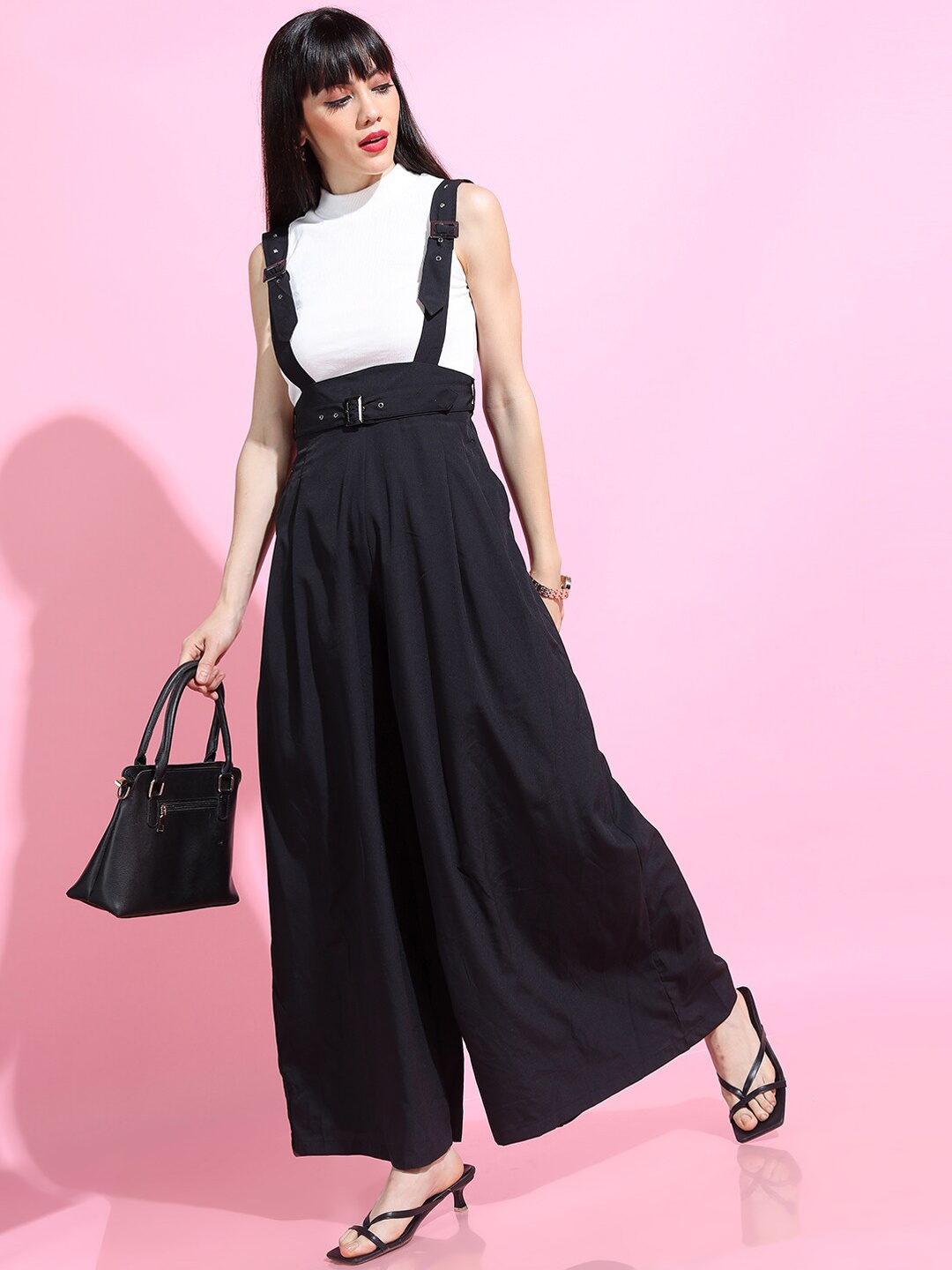 

Tokyo Talkies Women Black Flared Trousers