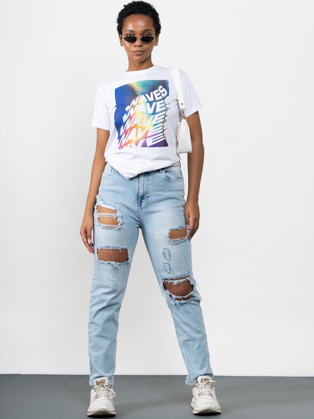 

FREAKINS Women Stunning Blue Mom Fit Jeans