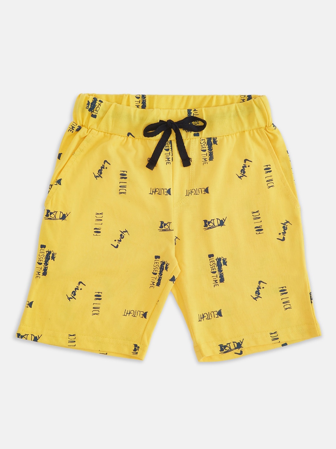

Pantaloons Junior Boys Yellow Cotton Printed Shorts