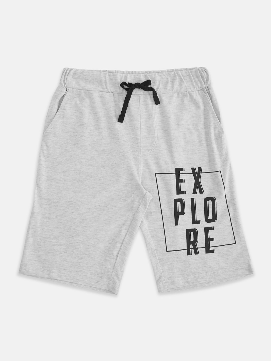 

Pantaloons Junior Boys Grey Melange Pure Cotton Shorts