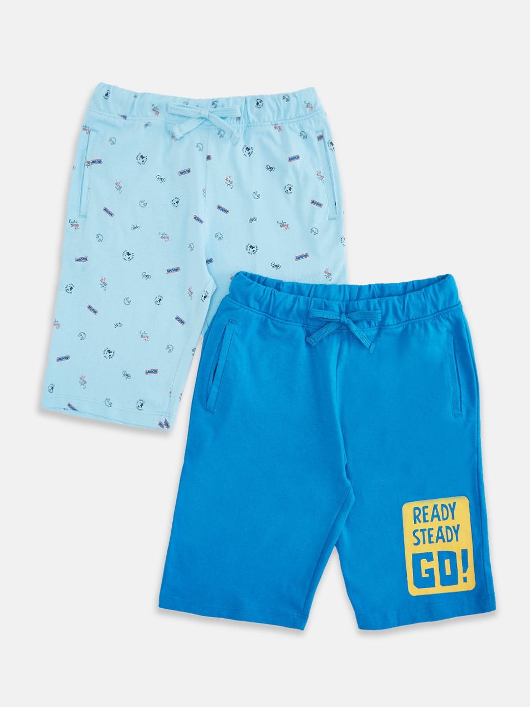 

Pantaloons Junior Boys Multicoloured Typography Printed Shorts, Multi