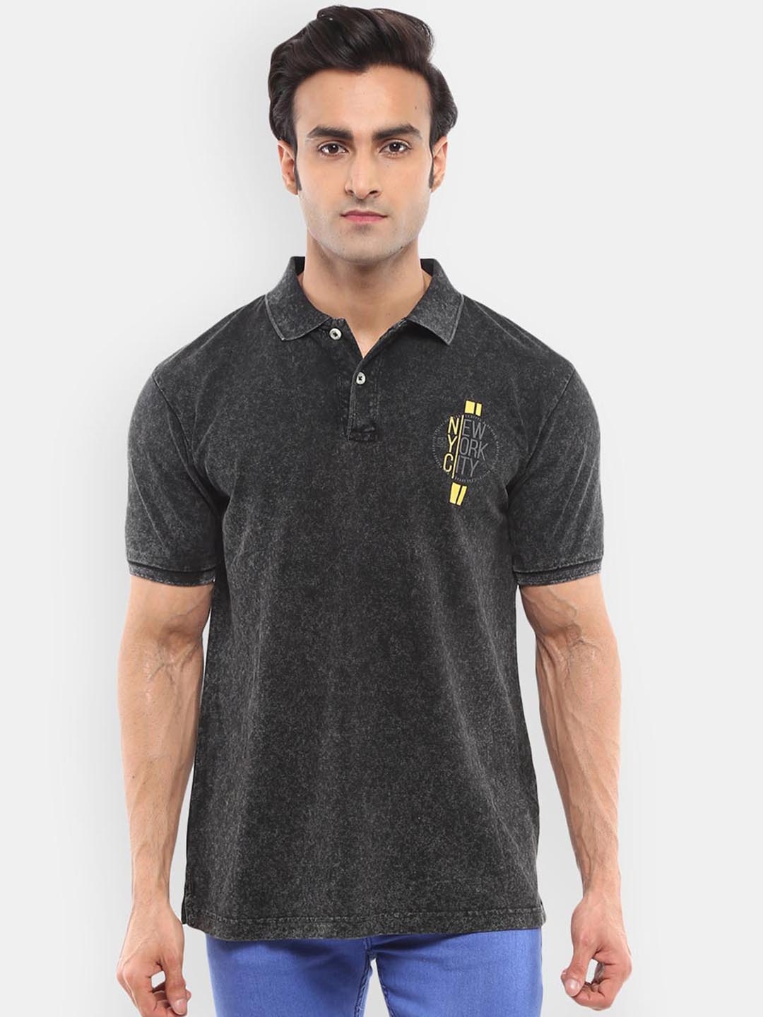 

V-Mart Men Black Polo Collar Slim Fit T-shirt