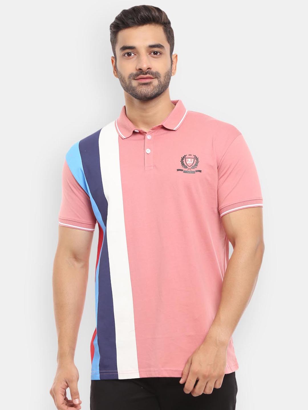

V-Mart Men Pink Polo Collar T-shirt