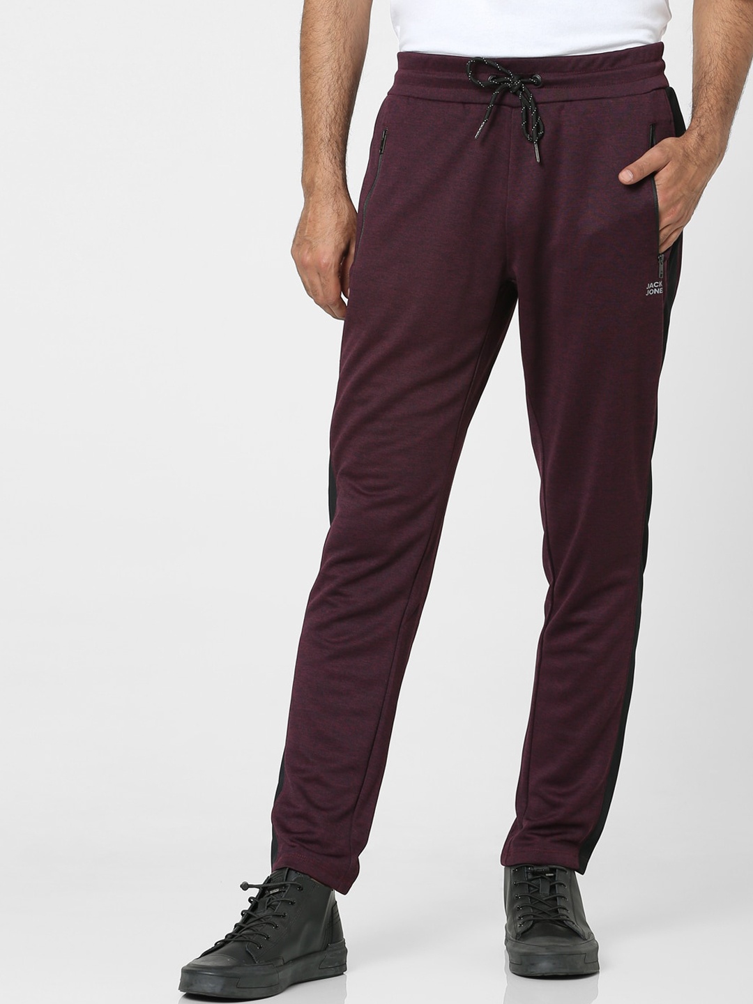 

Jack & Jones Men Purple Solid Track Pants