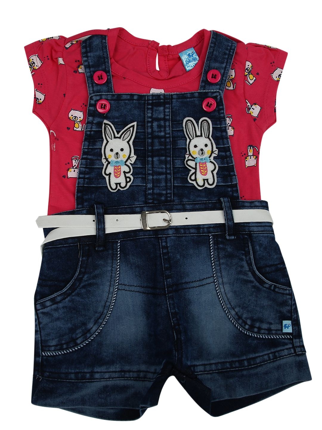 

V-Mart Unisex Kids Printed Pure Cotton T-shirt with Shorts, Red