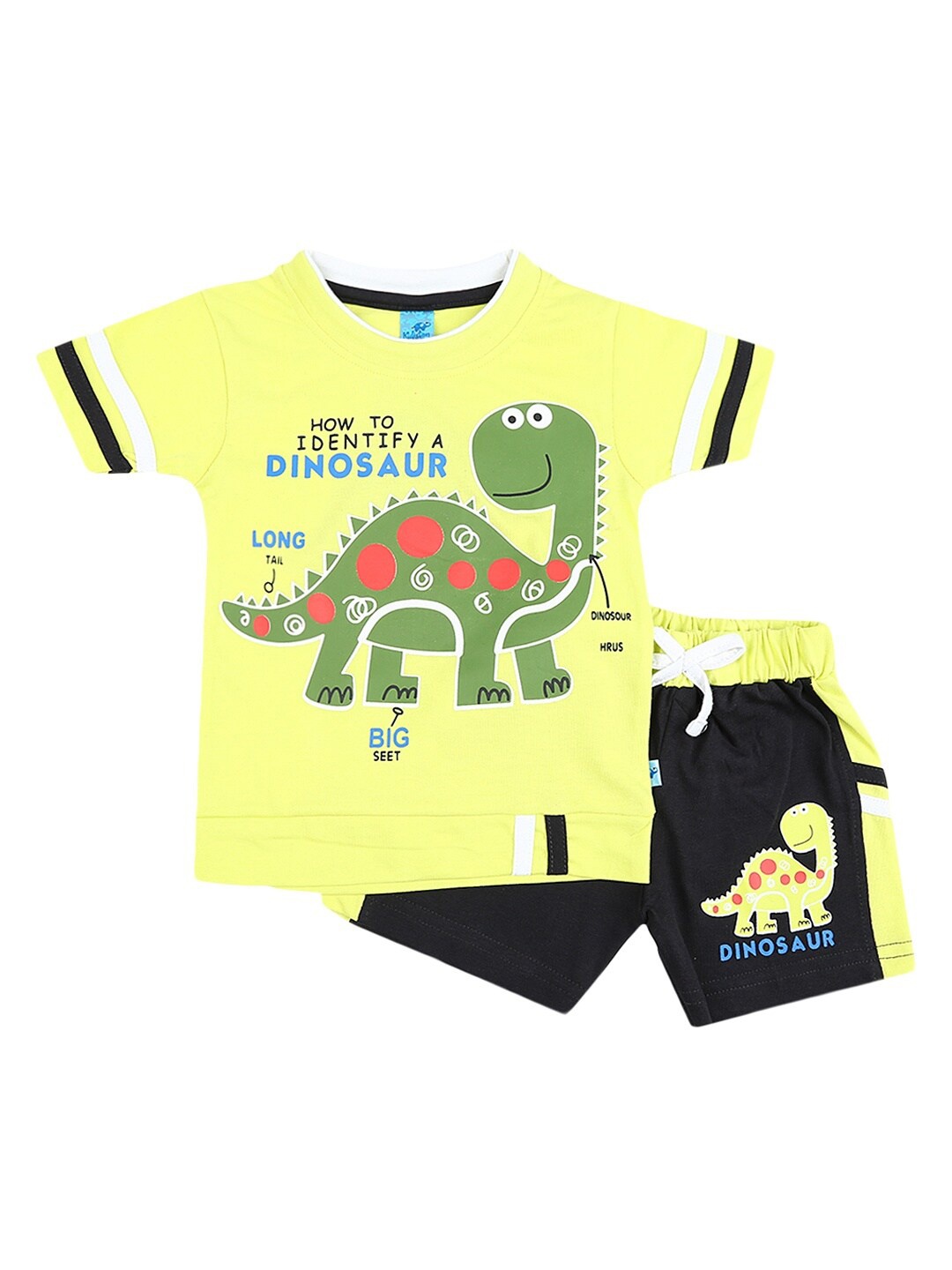 

V-Mart Unisex Kids Green Printed T-shirt with Shorts