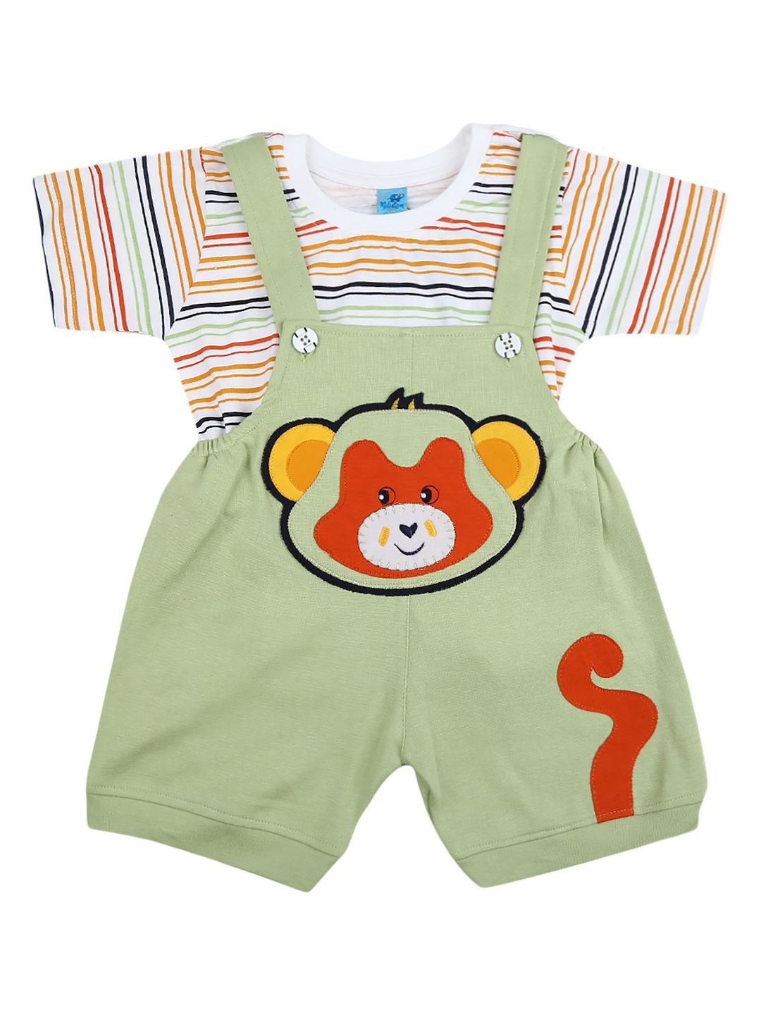

V-Mart Unisex Kids Striped Pure Cotton Clothing Set, Green