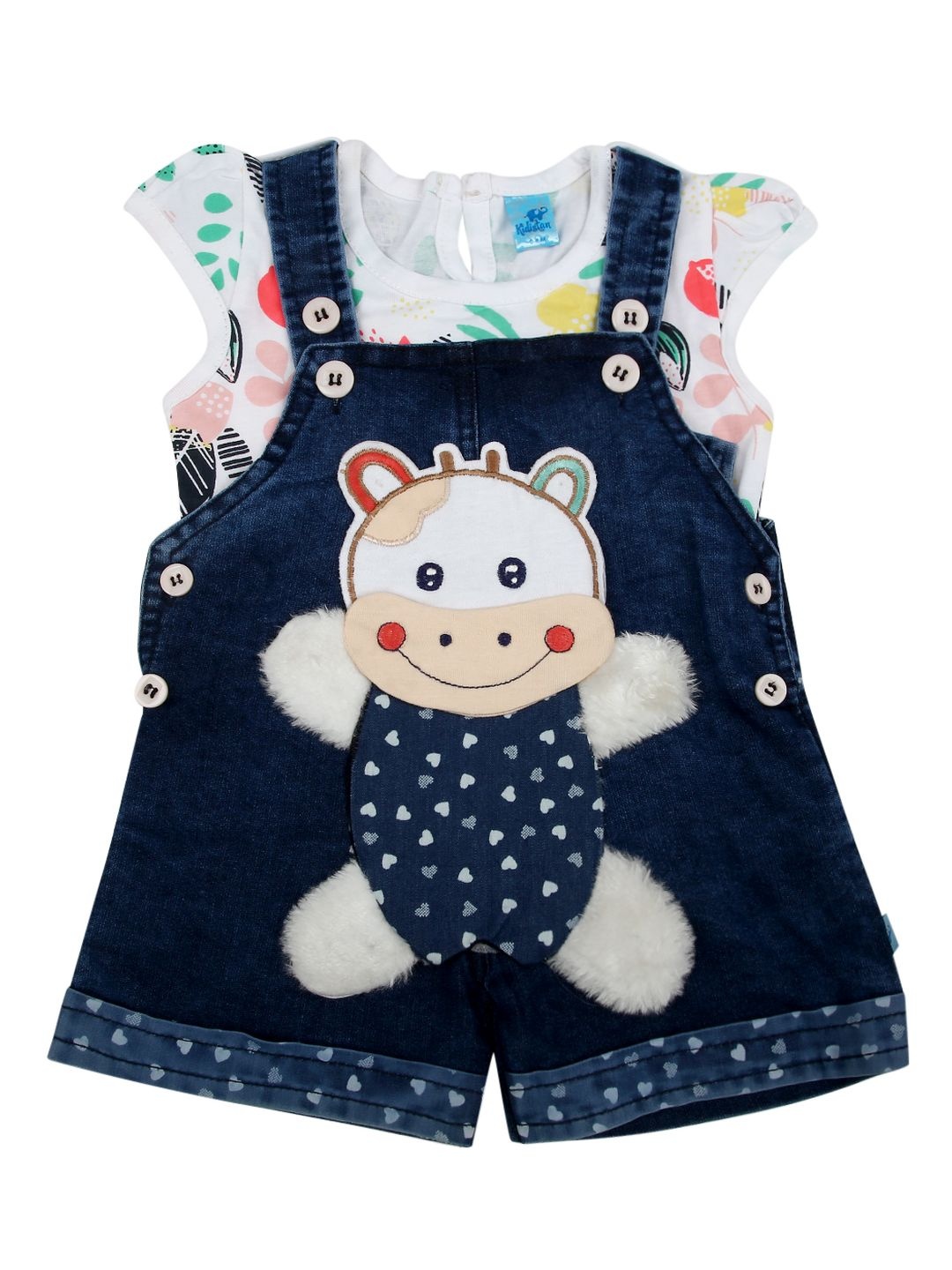 

V-Mart Unisex Kids Printed Pure Cotton Clothing Set, Navy blue