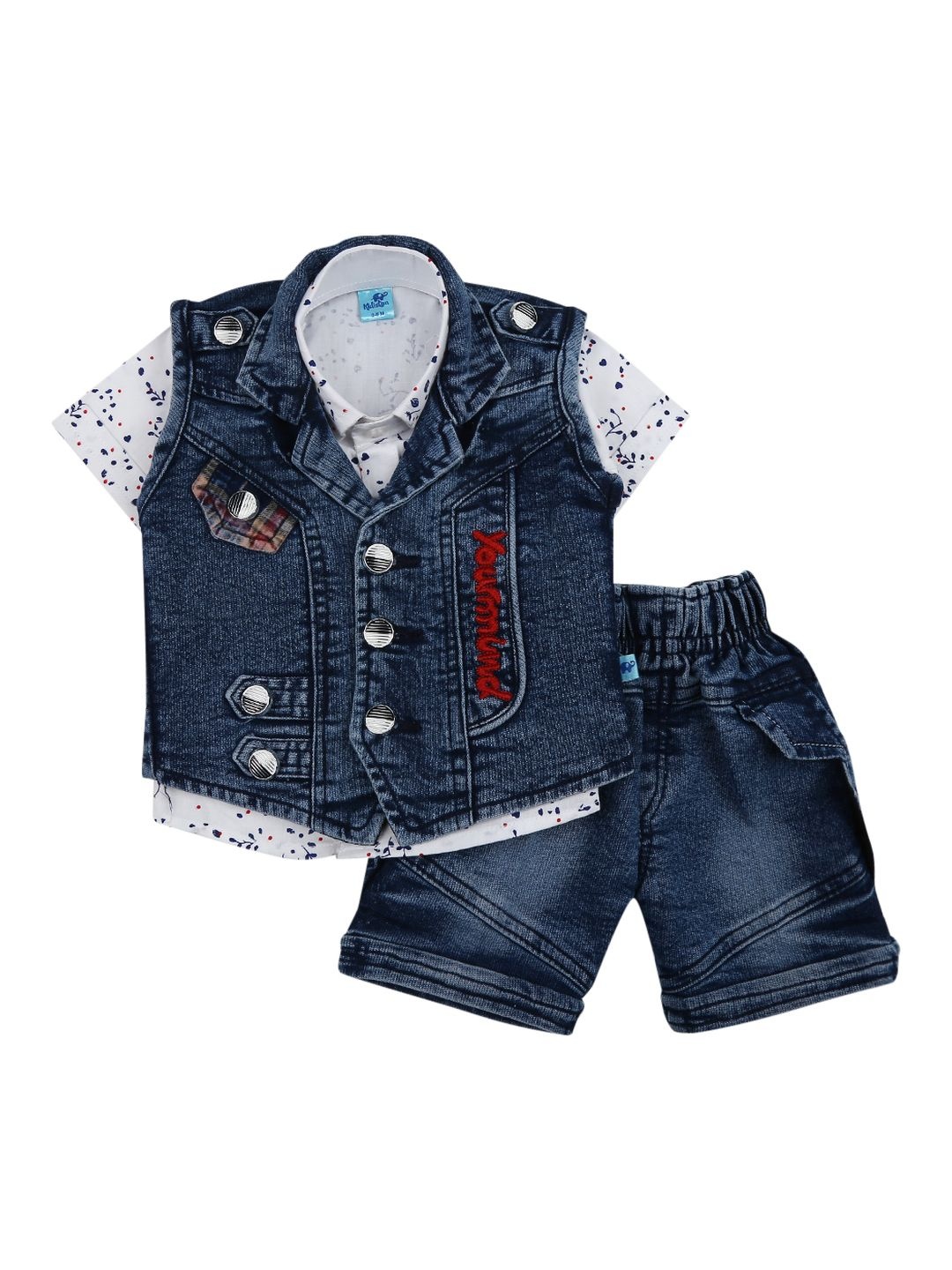 

V-Mart Infant Printed Pure Cotton Shirt with Shorts Set, White