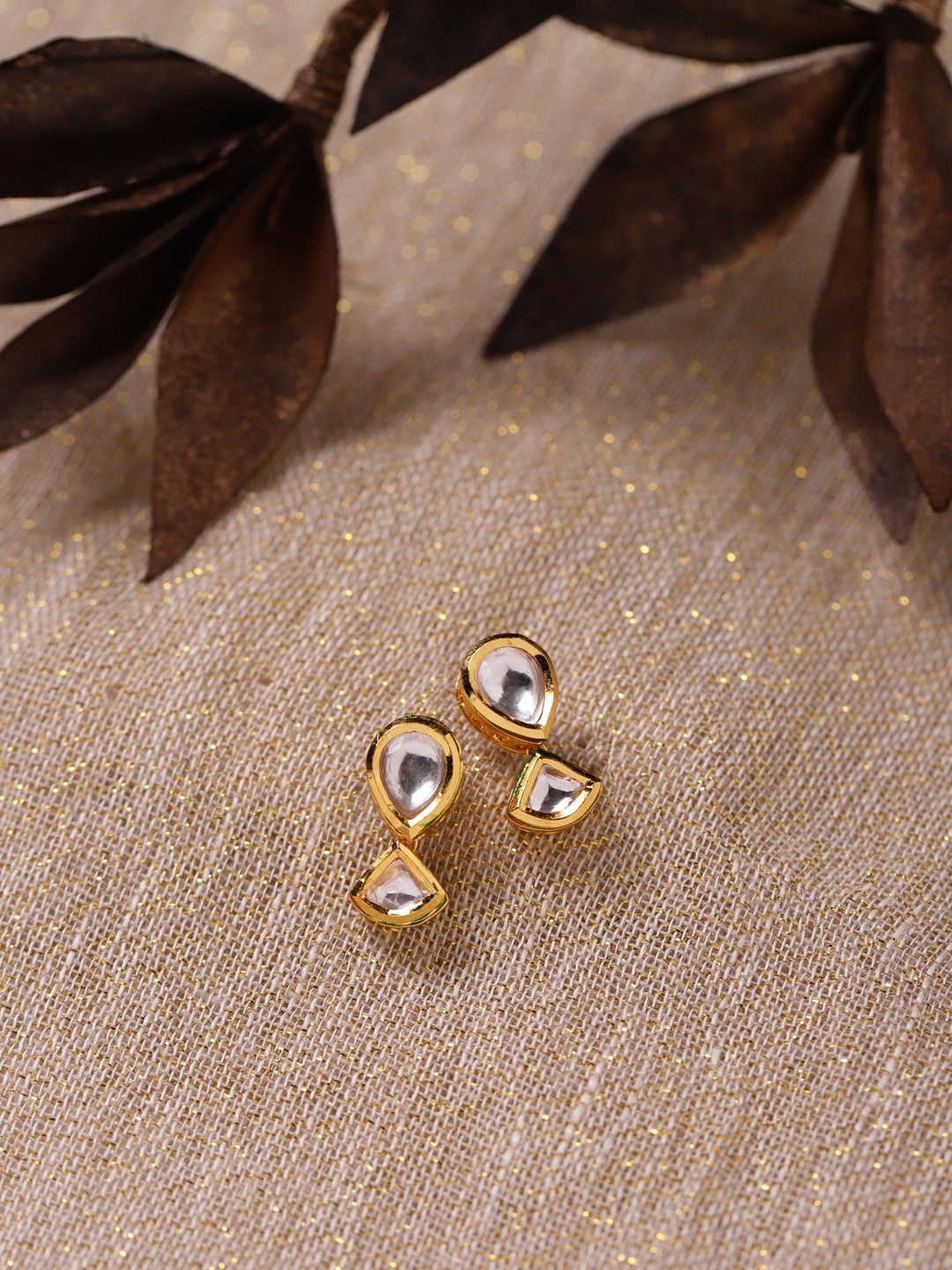 

Ruby Raang Gold-Toned Circular Studs Earrings
