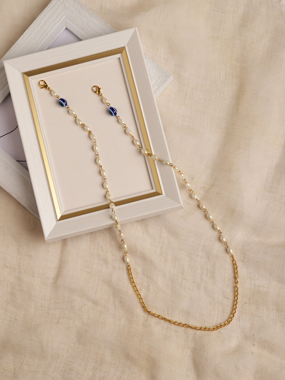 

Ruby Raang Gold-Toned Embellished Mask chain