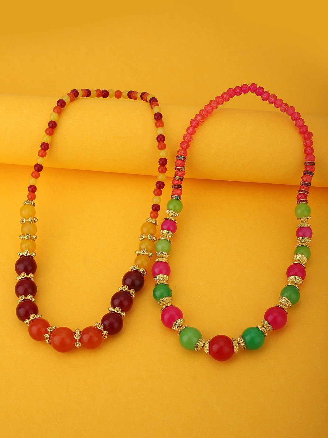 

Carlton London Girls Set Of 2 Multi-Coloured Beaded Jewellery Set