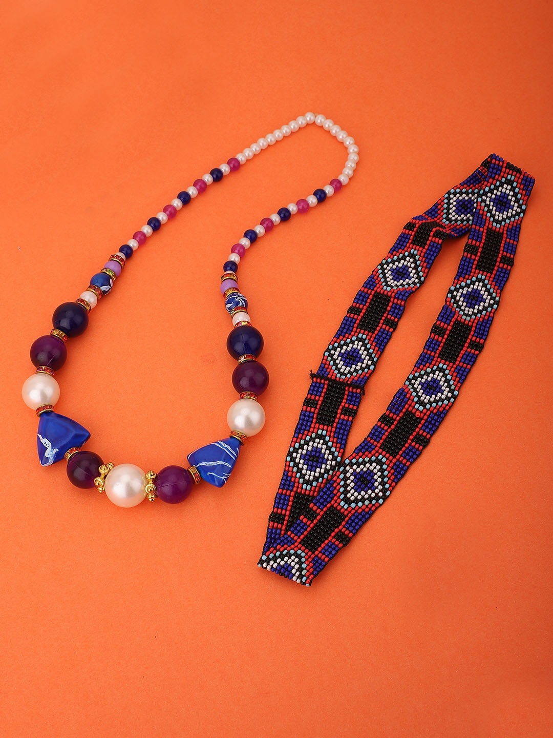 

Carlton London Girls Multicoloured Necklace & Hairband, Multi