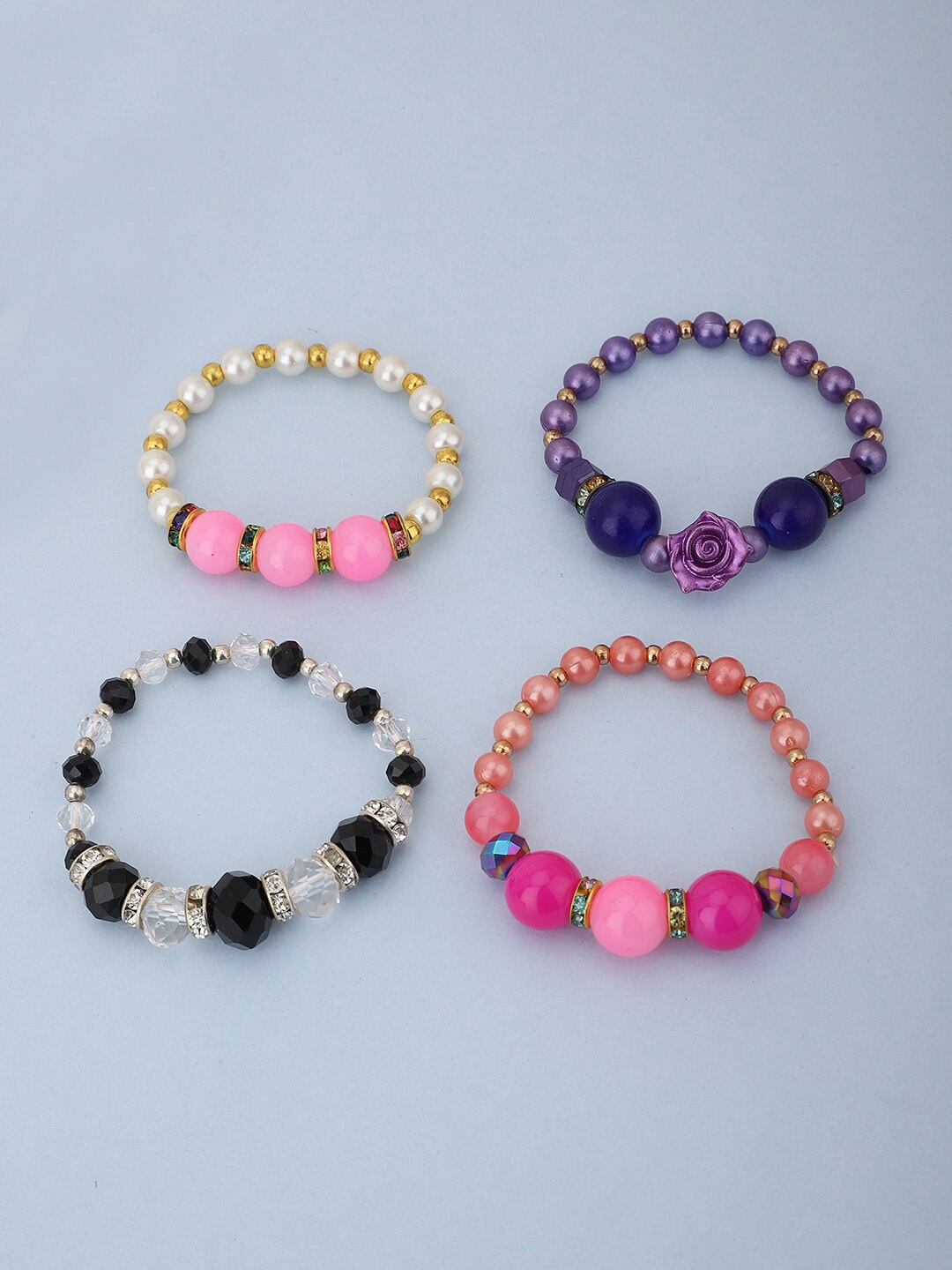 

Carlton London Girls Set Of 4 Multi-Coloured Beaded Jewellery Set