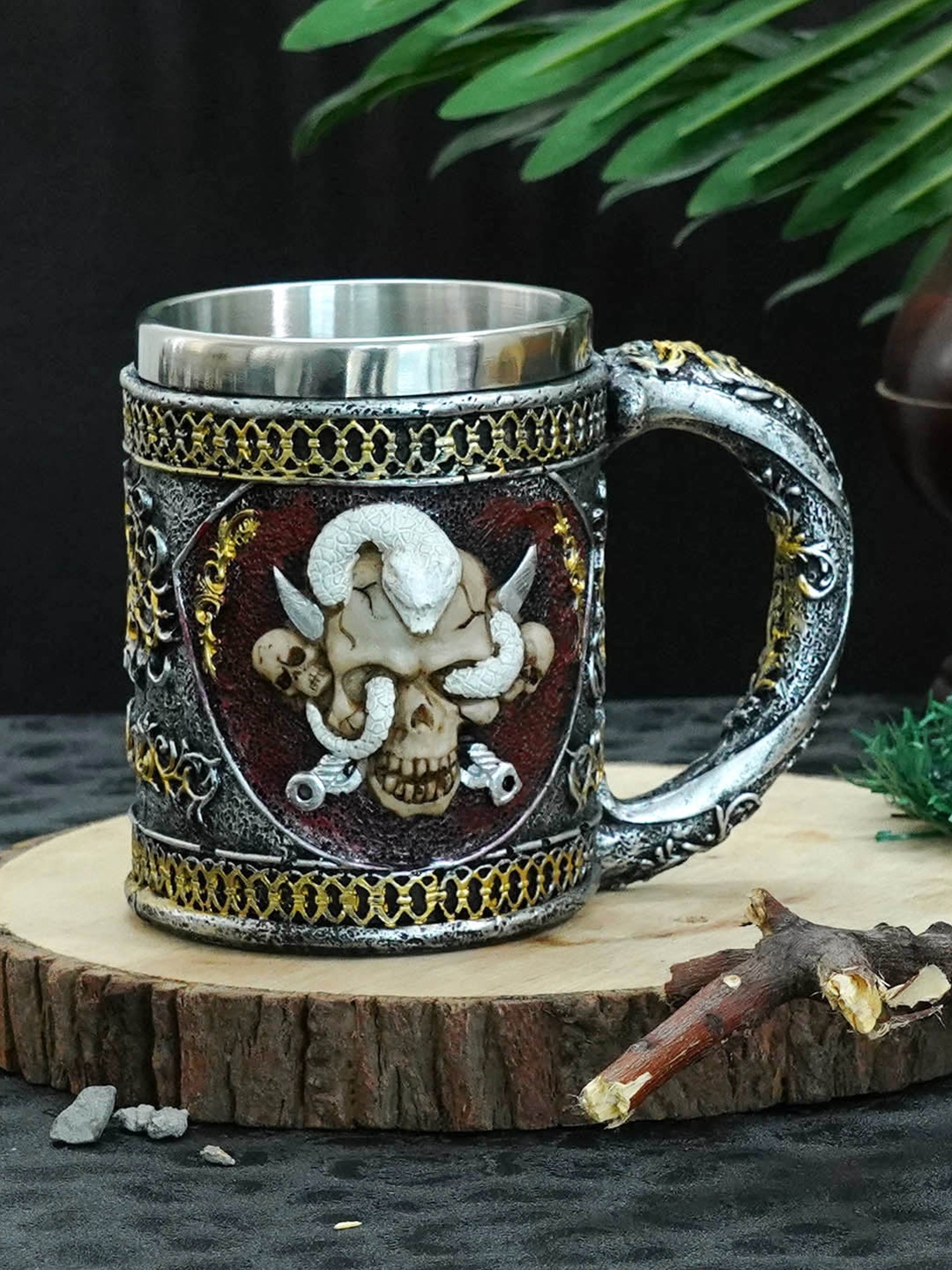 

TIED RIBBONS Grey Solid Stainless Steel Matte Mug