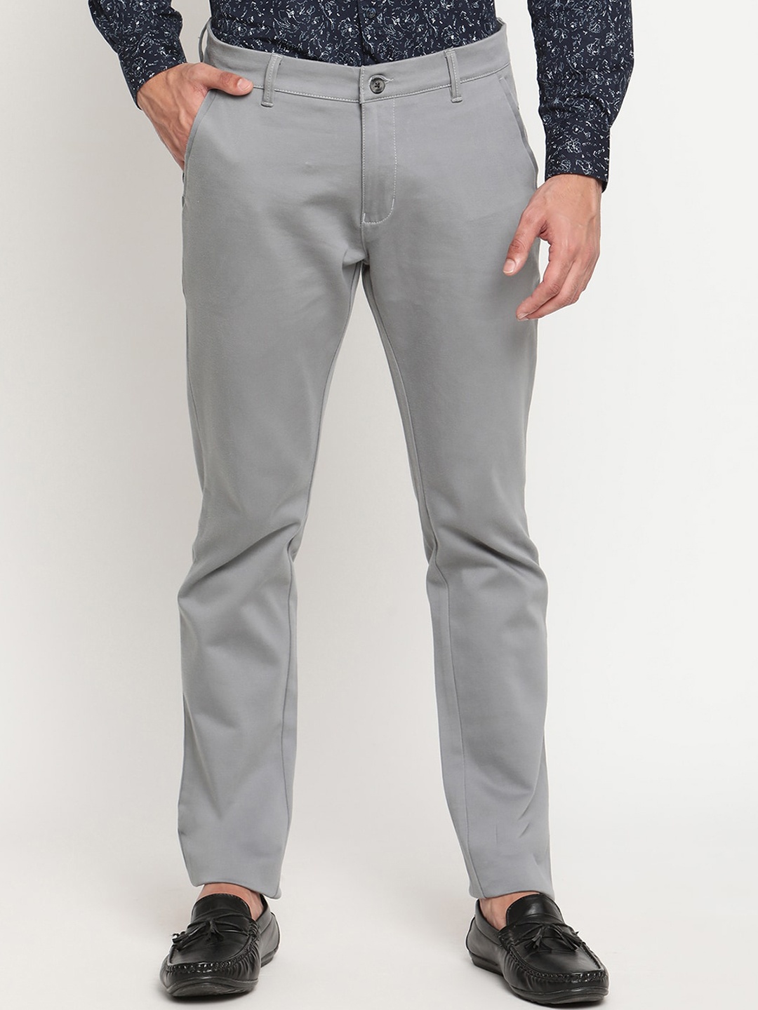 

Cantabil Men Grey Original Cotton Regular Trousers