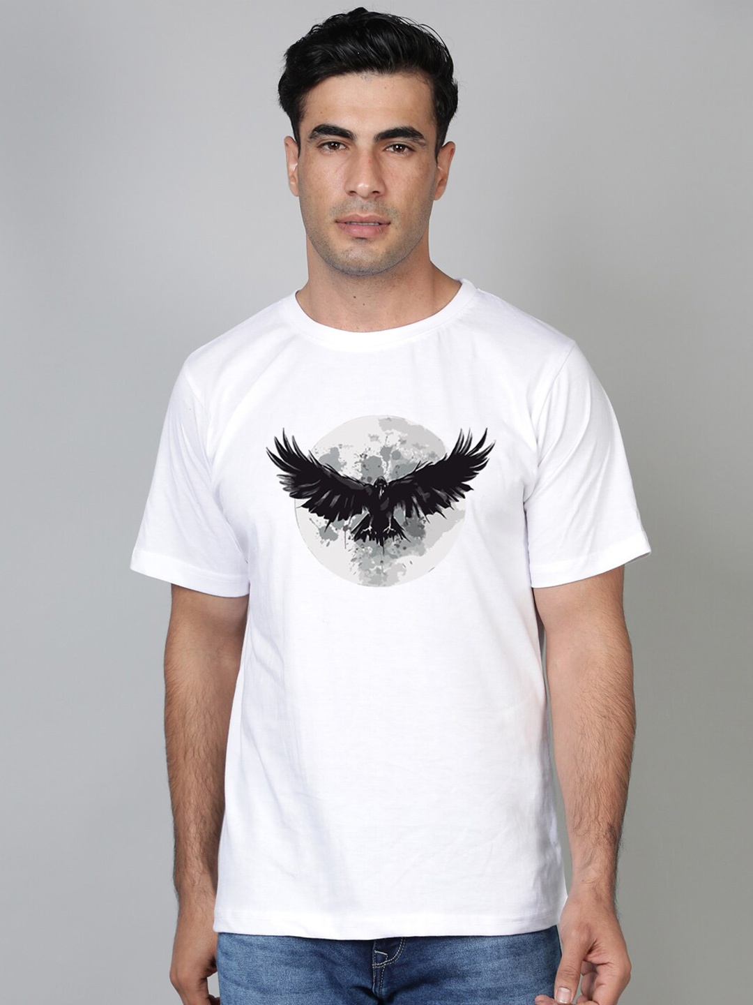 

FFLIRTYGO Men White Printed Cotton T-shirt