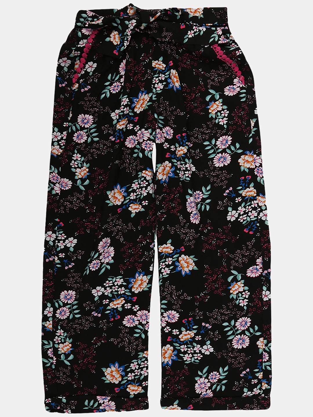 

V-Mart Girls Printed Rayon Harem, Black